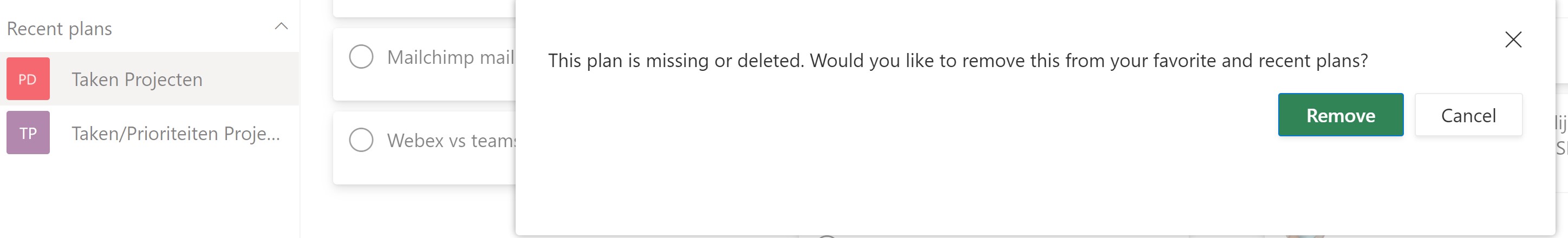 Planner: Missing or Delete issue - Microsoft Q&A