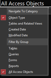 Nothing showing in my MS Access navigation pane. - Microsoft Q&A
