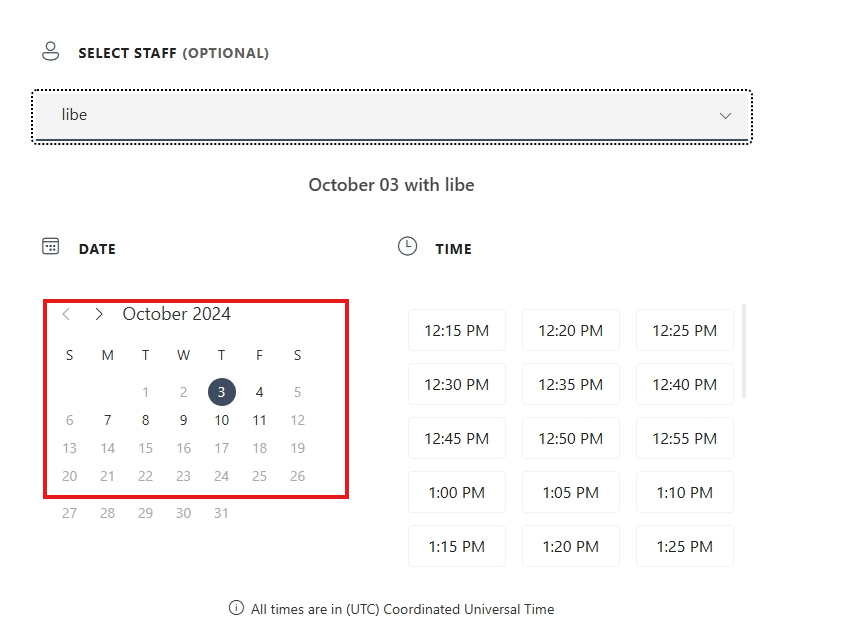 Problem with setting lead time for the service, Microsoft Bookings ...
