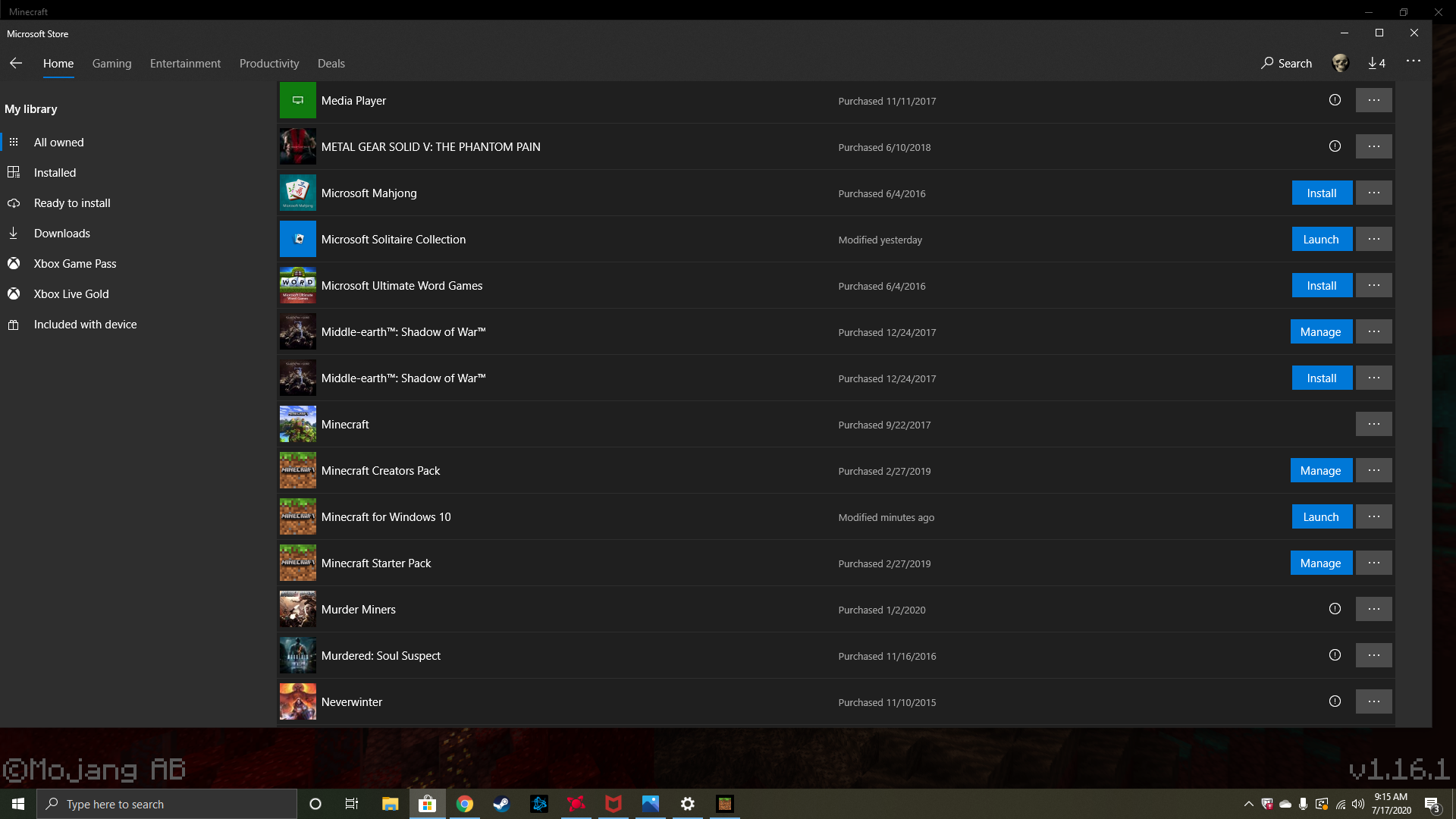 I got Minecraft: Windows 10 Edition and it says I don't own the full ...