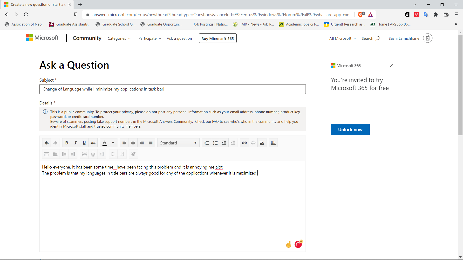 Change of Language while I minimize my applications in task bar ...