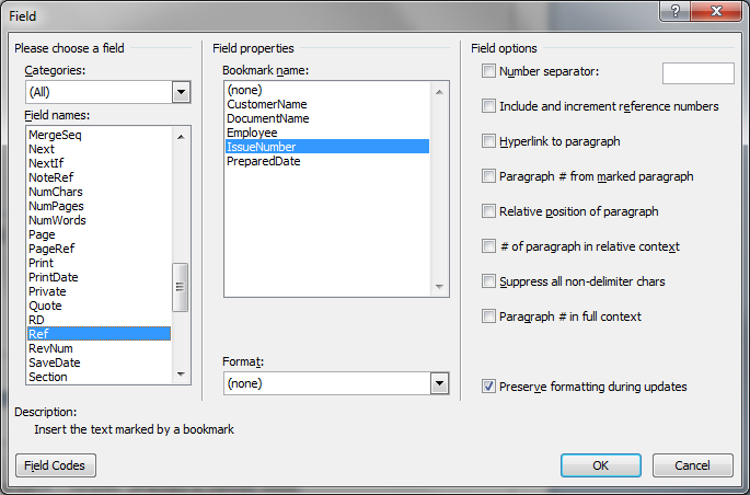 Word 2010 Ref Fields not working - Microsoft Q&A
