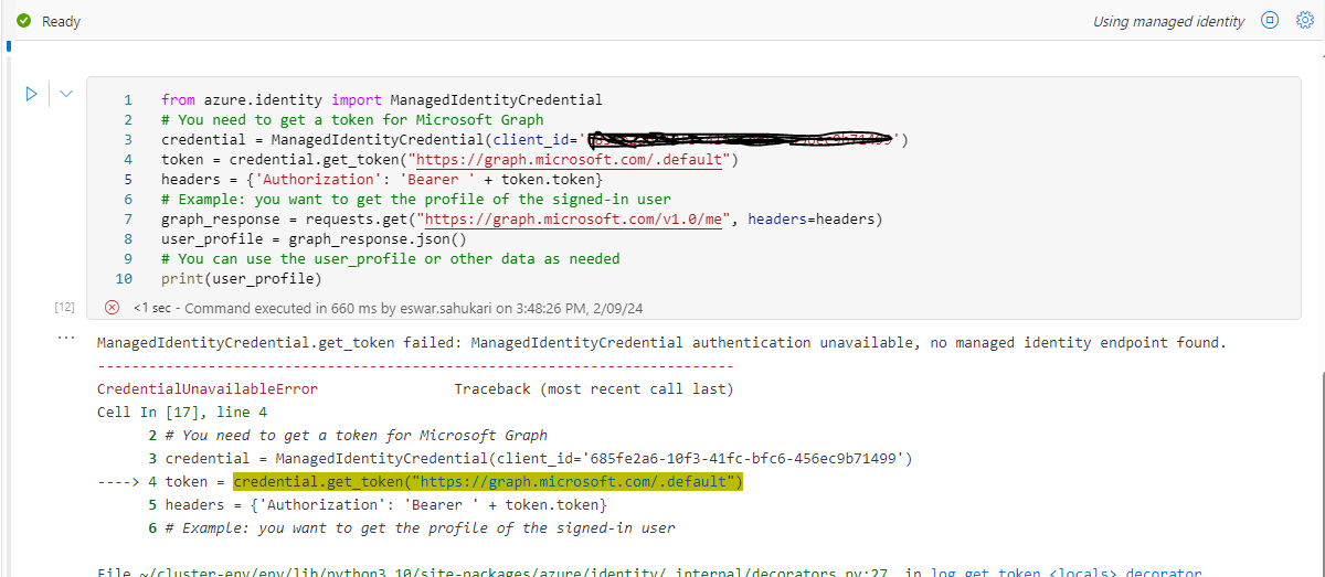 Can we use msgraph-sdk on Synapse Spark pool and authenticate using ...