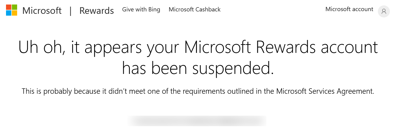 Microsoft Rewards Suspended / Account Blocked - Microsoft Q&A