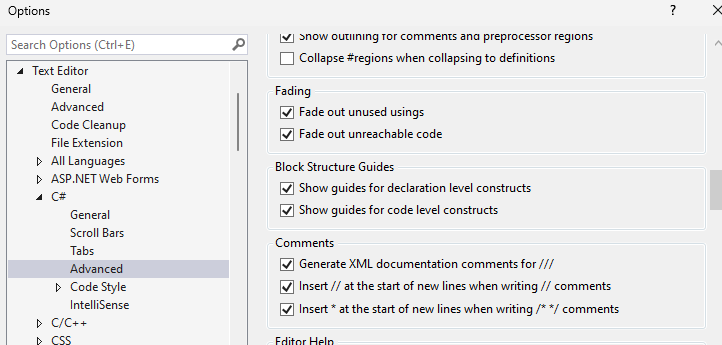 lines that join the start brace { - end } - Microsoft Q&A