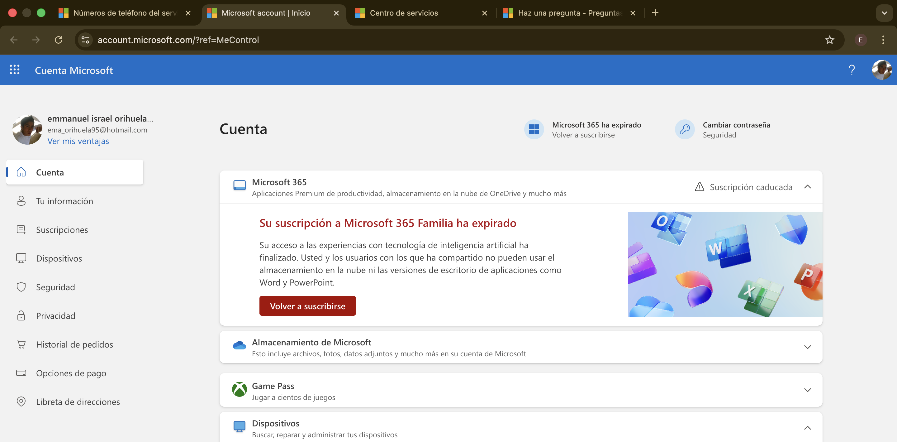 Hice mi suscripción de Office 365 familiar pero no se me ha activado ...