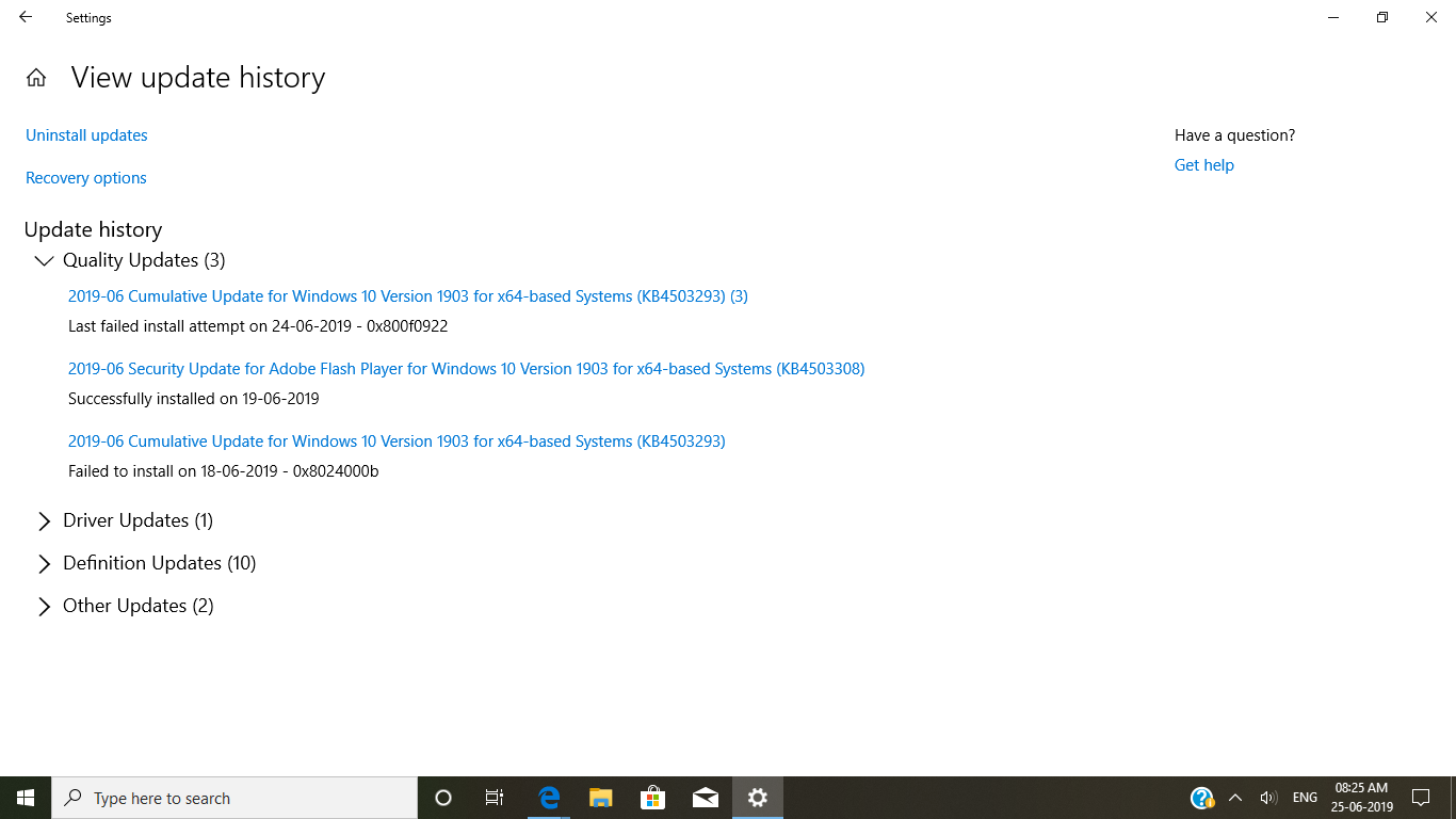 Quality updates failed.... - Microsoft Q&A