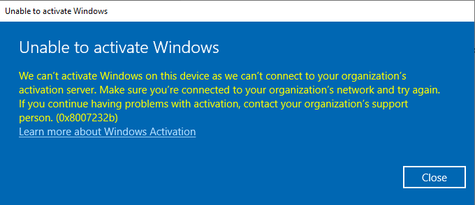 Unable to activate Windows 10 - Microsoft Q&A