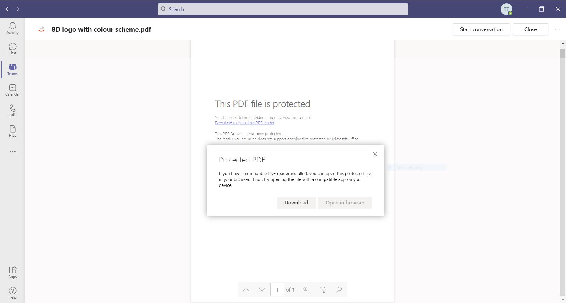 I cannot open protected PDF (IRM enabled) in MS Teams - Microsoft Q&A
