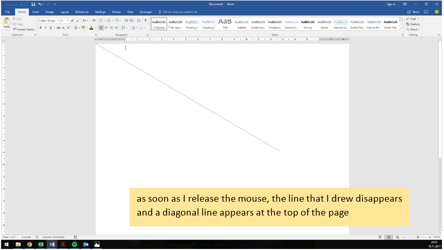 since a few days, when I insert a straight line in Word 2016 it creates ...