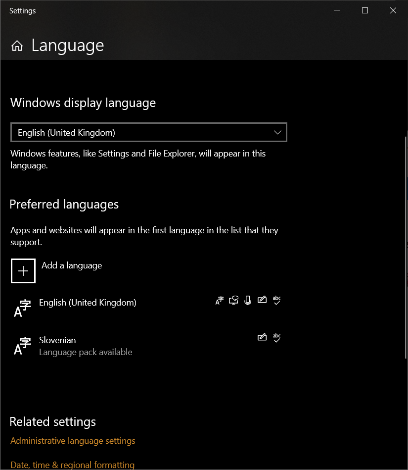 How to have multiple preferred languages, but onlz one kezboard ...