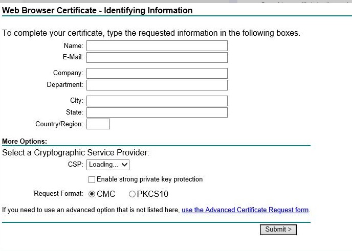 Certification Authority Web Enrollment installation incomplete Certification Authority Web Enrollment installation incomplete