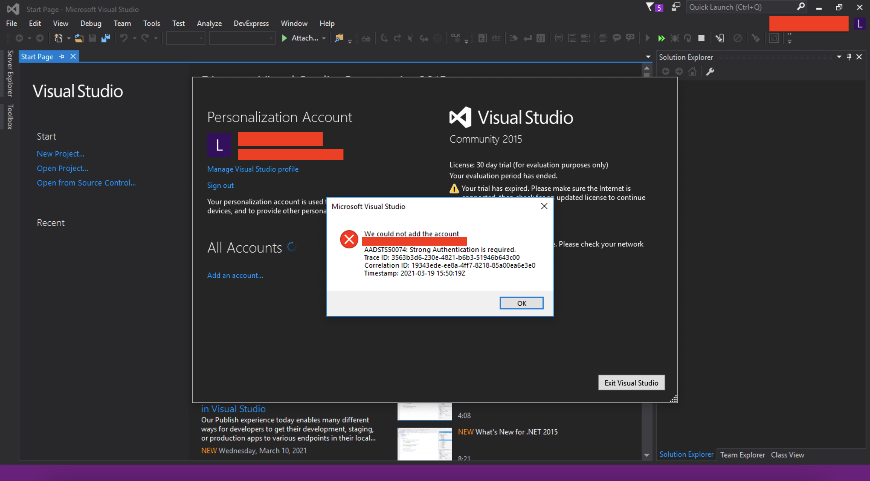Visual Studio 2015 Community Edition - License Expired - Microsoft Q&A