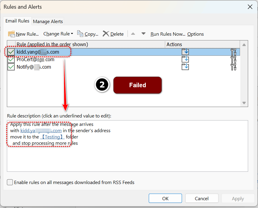 Additional 'group Rules' in Outlook does not work - Microsoft Q&A