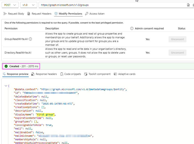 Graph API: Post to groups does not work - Microsoft Q&A