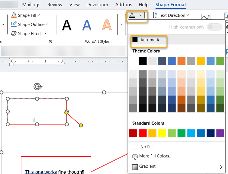 Automatic Font Colour Displaying Incorrectly in TextBox - showing as ...