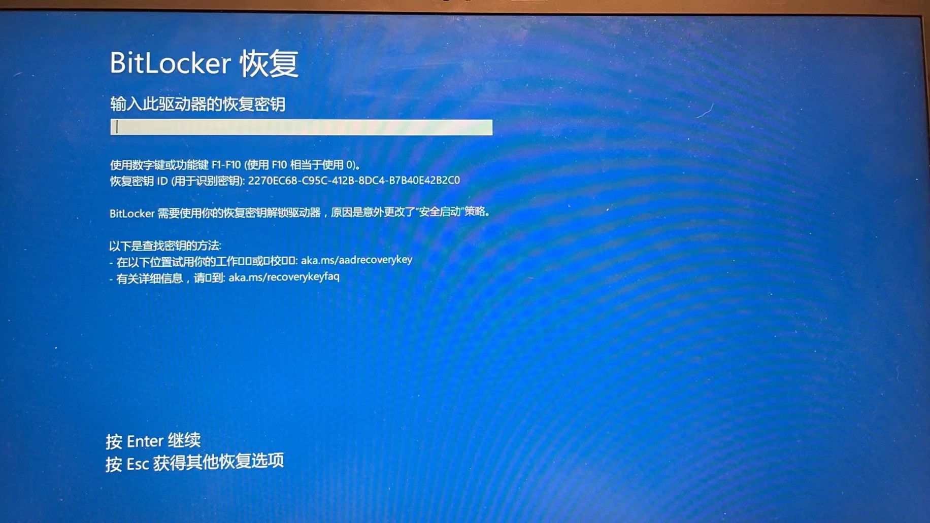 电脑突然出现bitlocker恢复- Microsoft Q&A