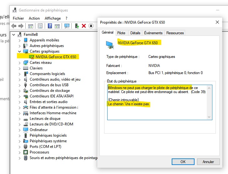 2026-03-21 Issue Windows Update, Nvidia, Screen resolution 03 - NVidia Driver focus