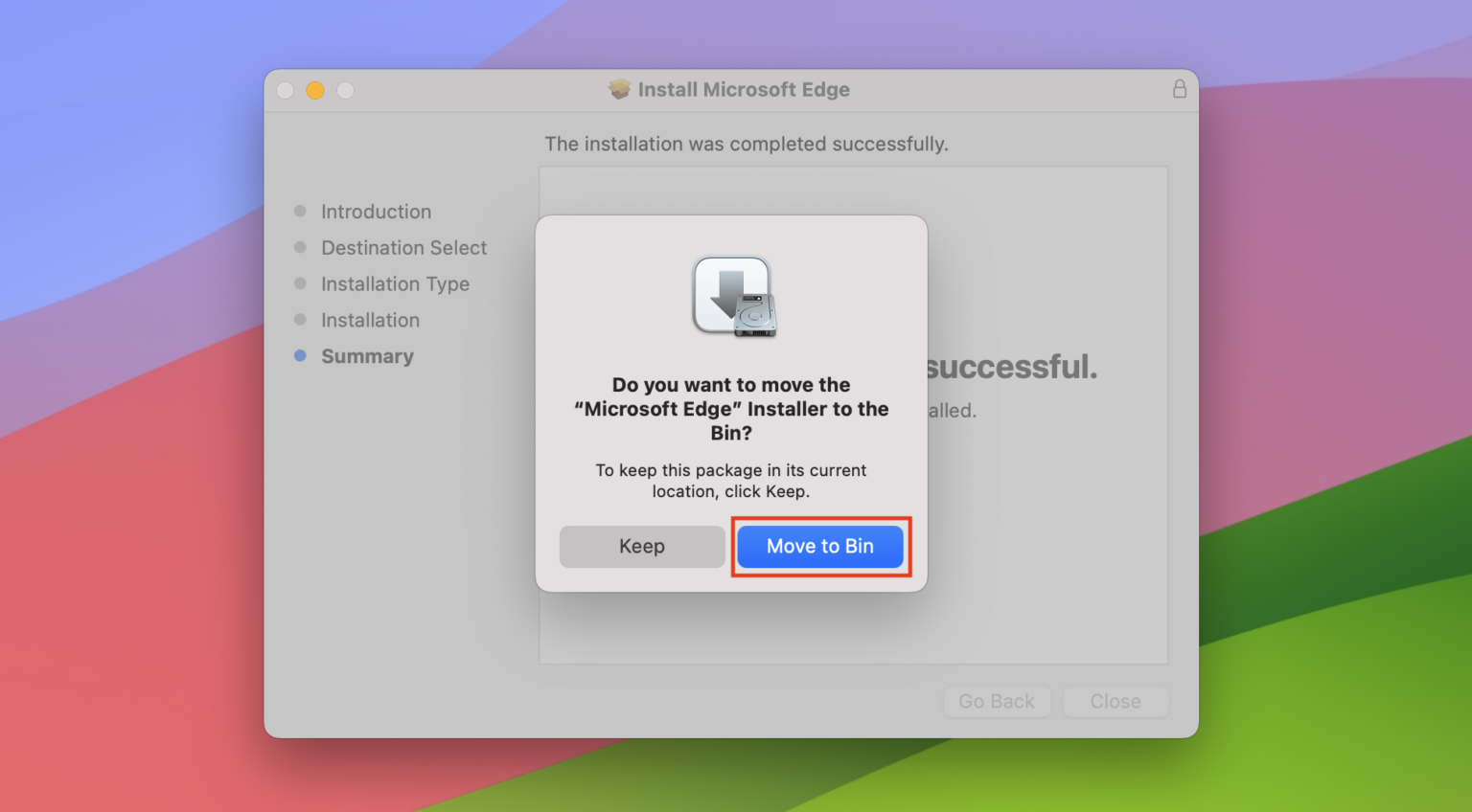 Delect the Installation File