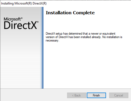 DirectX not installed - Windows 10 - Microsoft Q&A