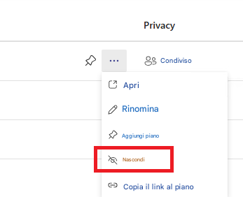Privacy...CondivisoApriRinominaAggiungi pianoNascondiCopia il link al piano