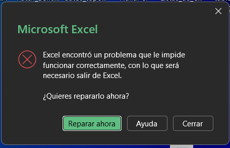 fallas, no puedo ingresar a excel - Microsoft Q&A