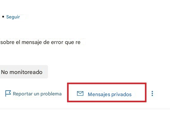 Seguirsobre el mensaje de error que reNo monitoreadoReportar un problemaMensajes privados: