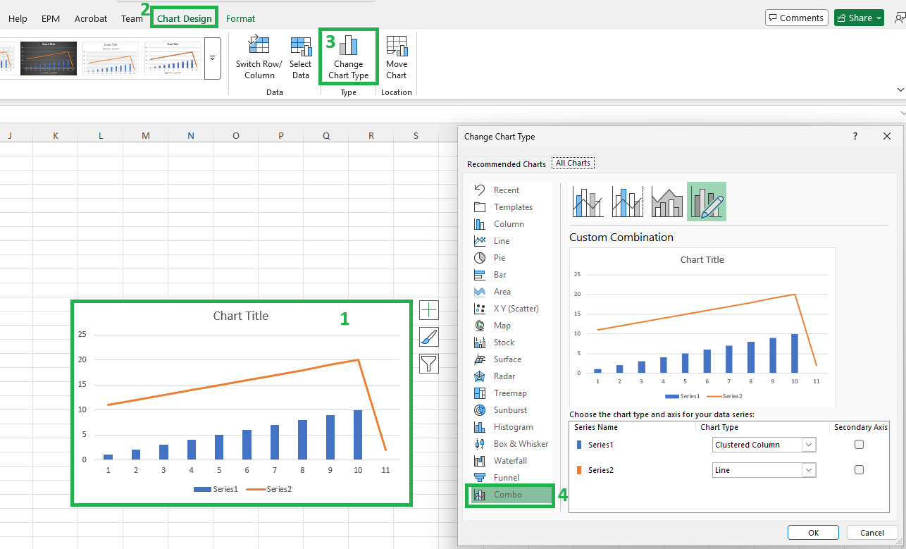why does my excel only has graphs up to Radar than combo, - Microsoft Q&A