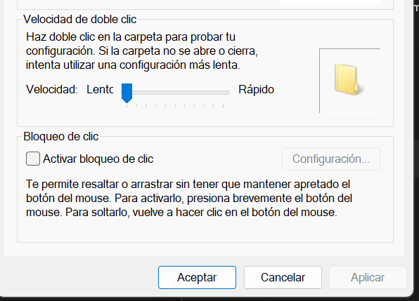 DOBLE CLICK SE DESCONFIGURA SOLO - Microsoft Q&A