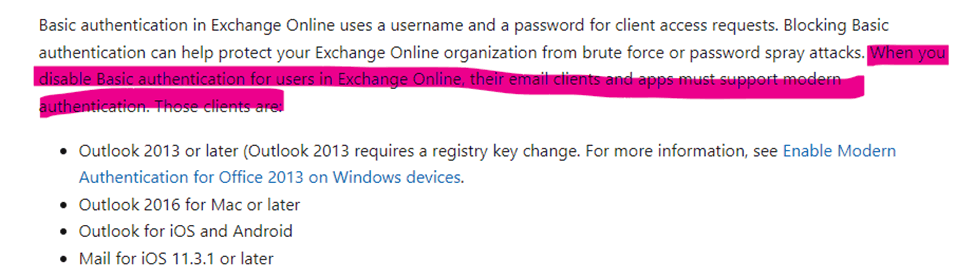 Deprecation of Basic Auth in Exchange Online - Microsoft Q&A