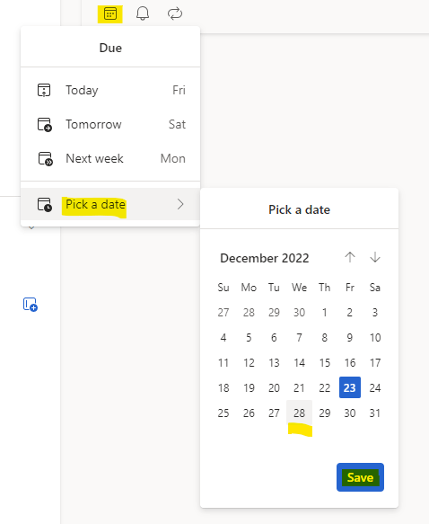 Can't click on due date or reminder in Outlook Tasks - Microsoft Q&A
