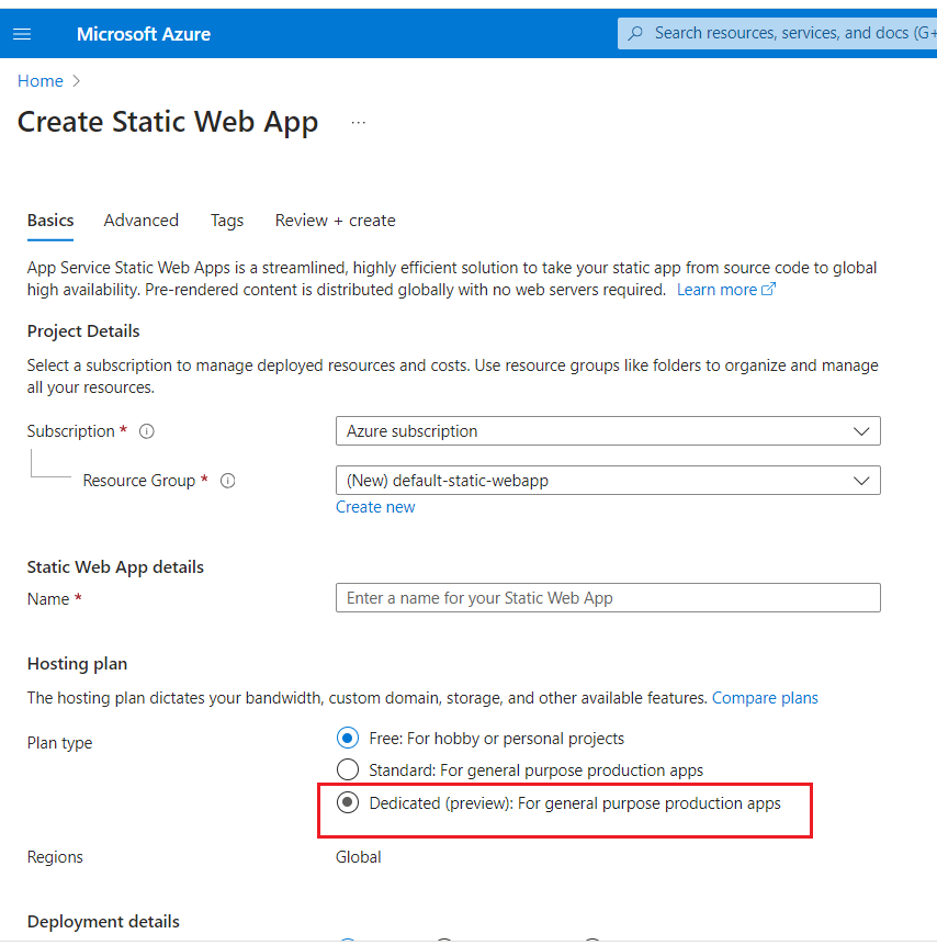 static-web-Dedicated-issue
