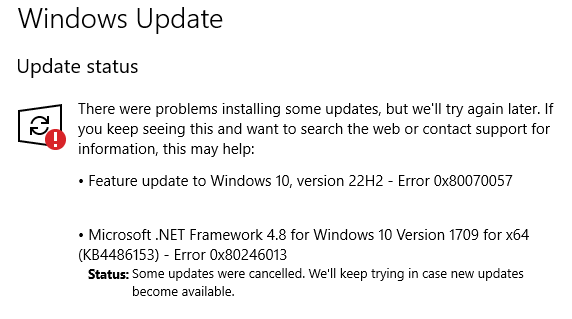 Windows will not update. Still on version 1709 - Microsoft Q&A