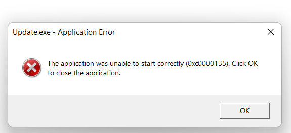 update.exe-Application Error - Microsoft Q&A