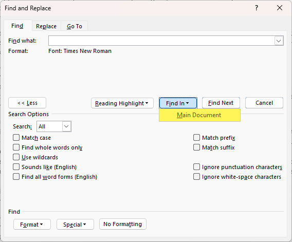 Word, the font how to check entire document - Microsoft Q&A
