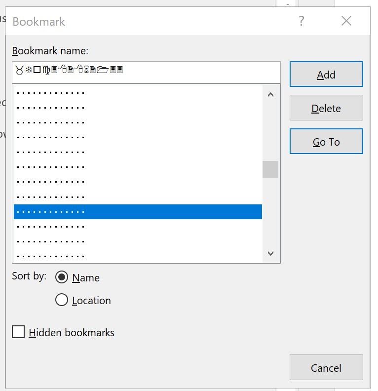 Macro to delete long list of gibberish bookmarks in word document ...