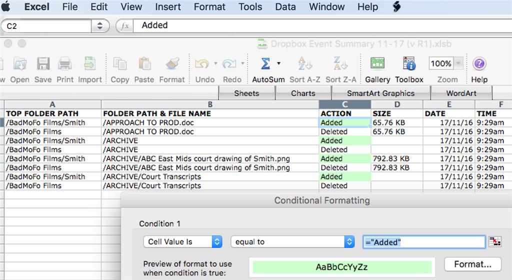 Highlight a row based on the conditional value of 1 cell - Microsoft Q&A