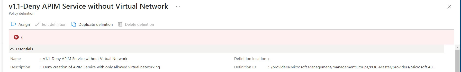 Can't edit Policy definitions, weird X error - Microsoft Q&A