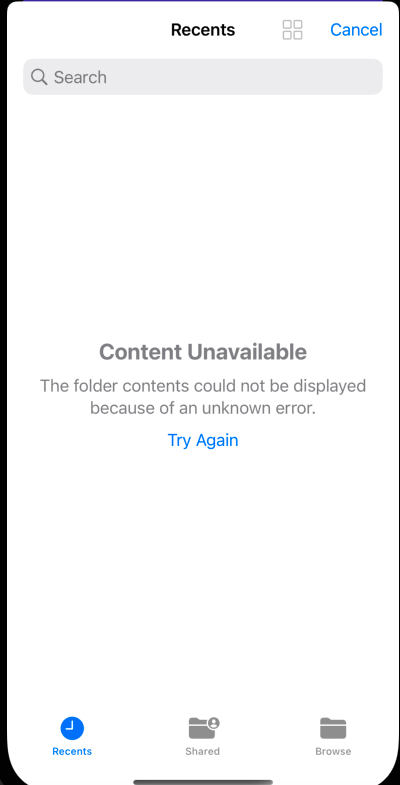 Image of the error