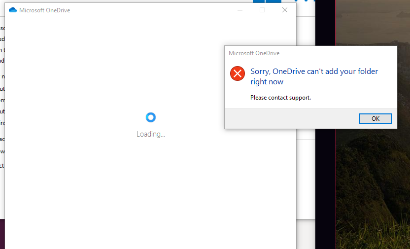 OneDrive can't add your folder right now - Microsoft Q&A
