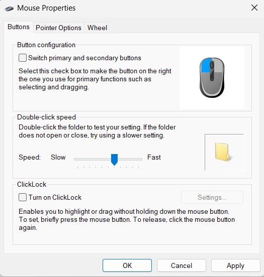 pointer tab not showing up in Mouse Properties - Microsoft Q&A