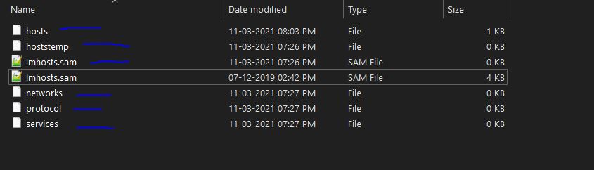 I deleted the entire \Windows\System32\Drivers\etc folder a couple ...