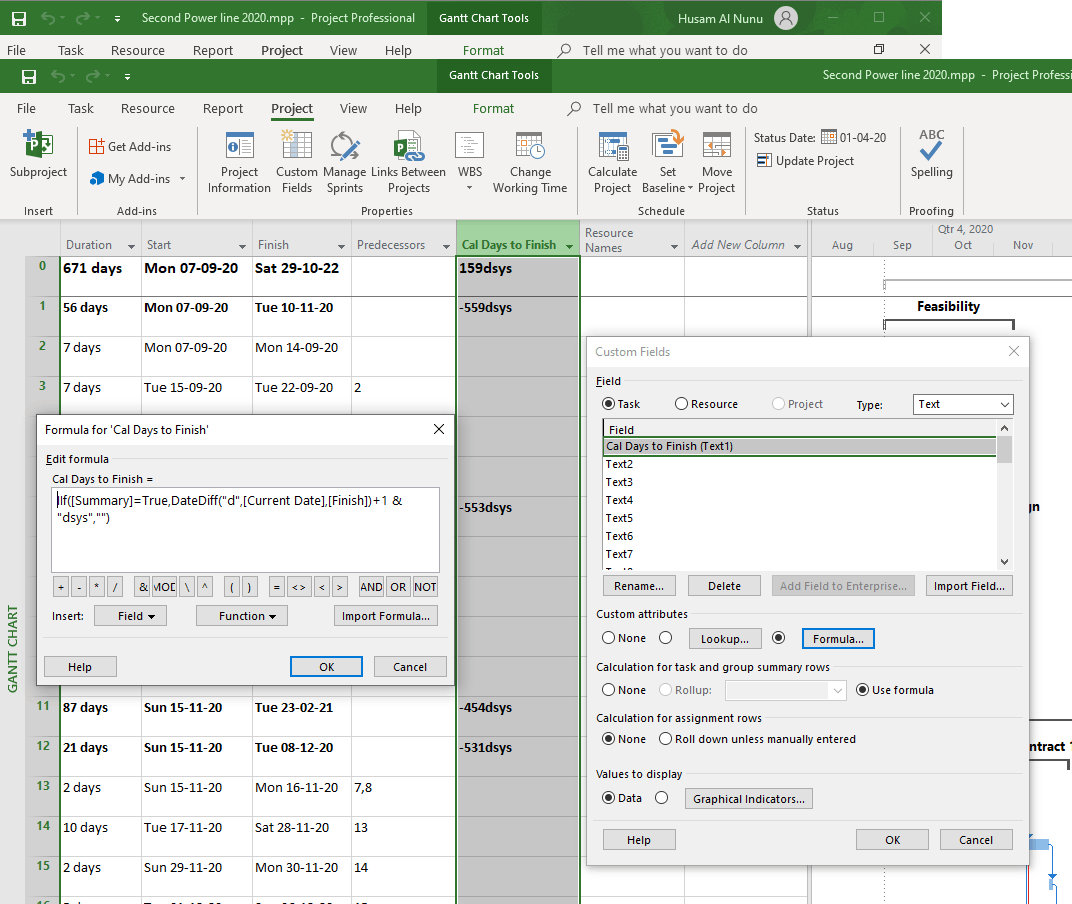 How to show calendar day duration in MS Project not duration days ...