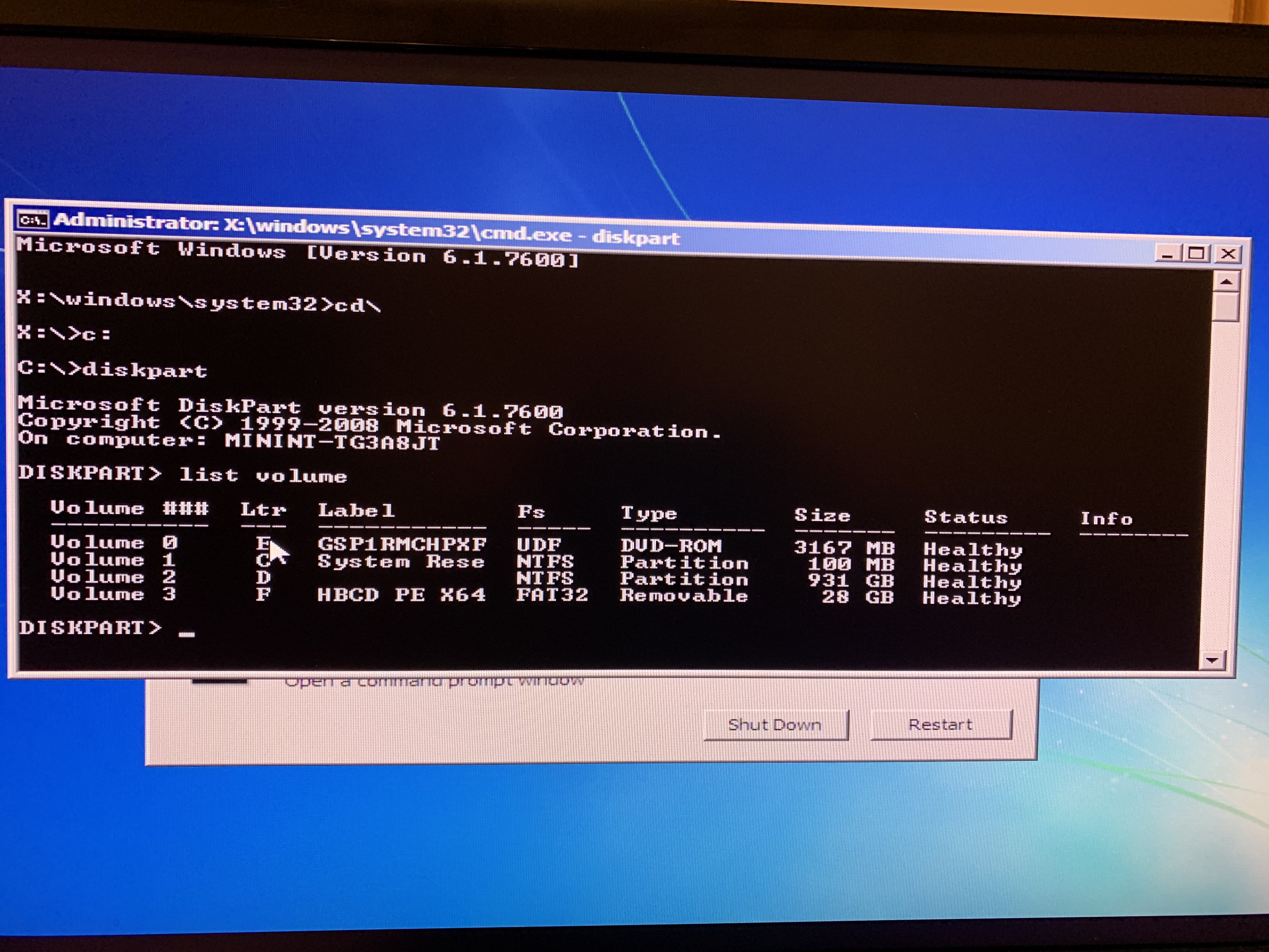 Windows 7 Windows repair says on OS found - Microsoft Q&A