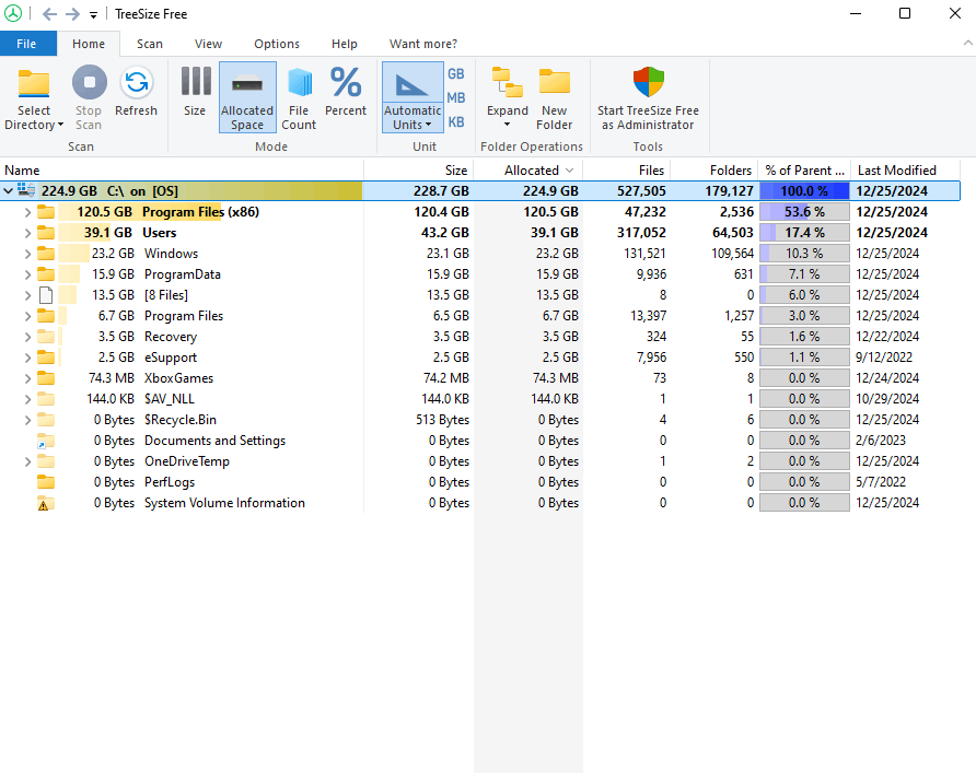 My memory says that its out of space, but there arent enough files to ...
