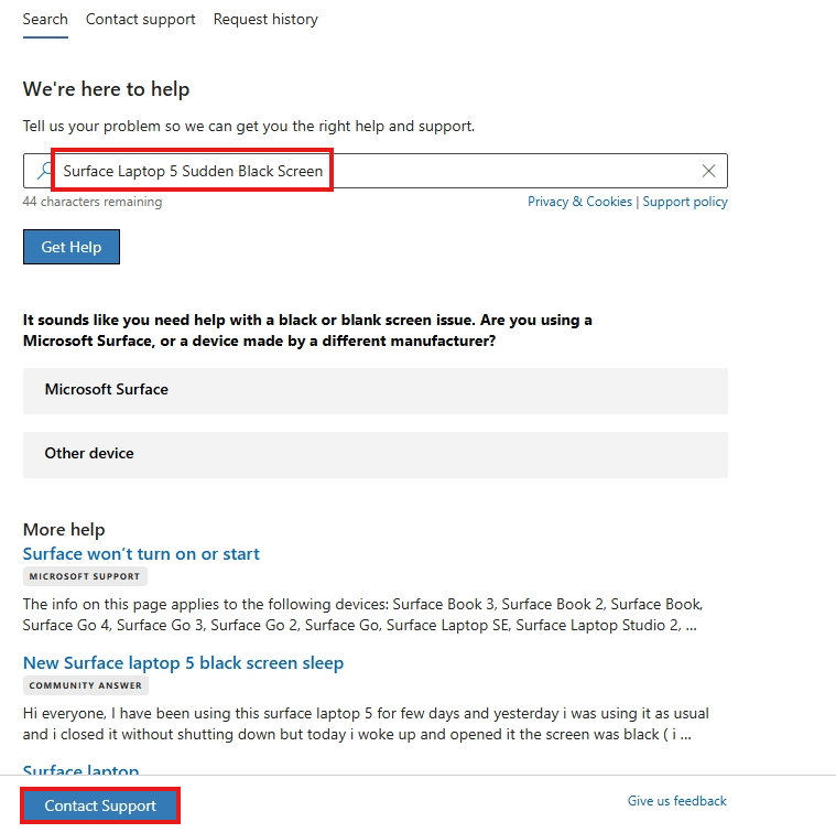 Surface repairs - Microsoft Q&A