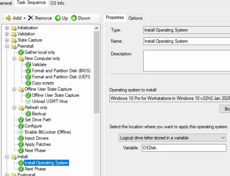 MDT installing OS step error - Microsoft Q&A