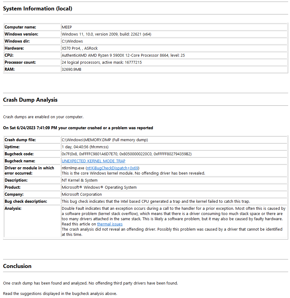 Crash Dump Analysis Assistance - Microsoft Q&A
