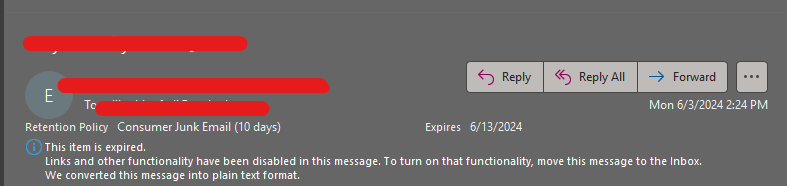 Why doesn't Emails in my Junk Folder automatically delete after passing ...