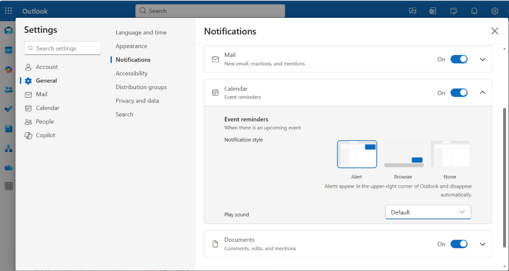 Not Receiving Any Calendar Notifications From New Outlook - Microsoft Q&A